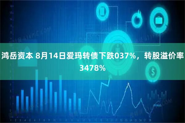 鸿岳资本 8月14日爱玛转债下跌037%，转股溢价率3478%